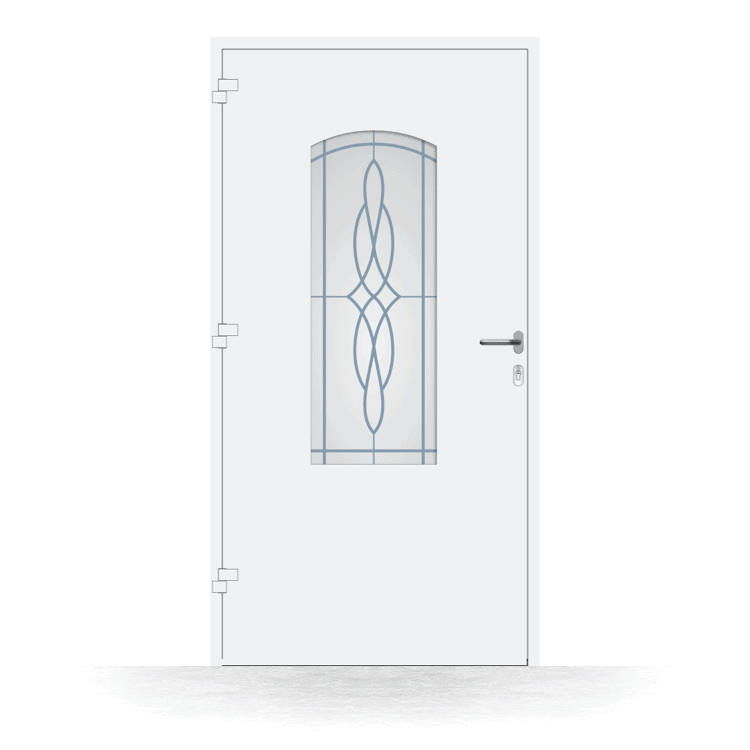 Modelo de puerta de entrada Córdoba en blanco desde el interior